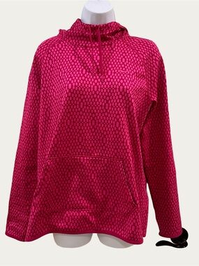 Nike Therma Fit Pink / Raspberry Speckled Pebbled Polka Dot Hoodie Large